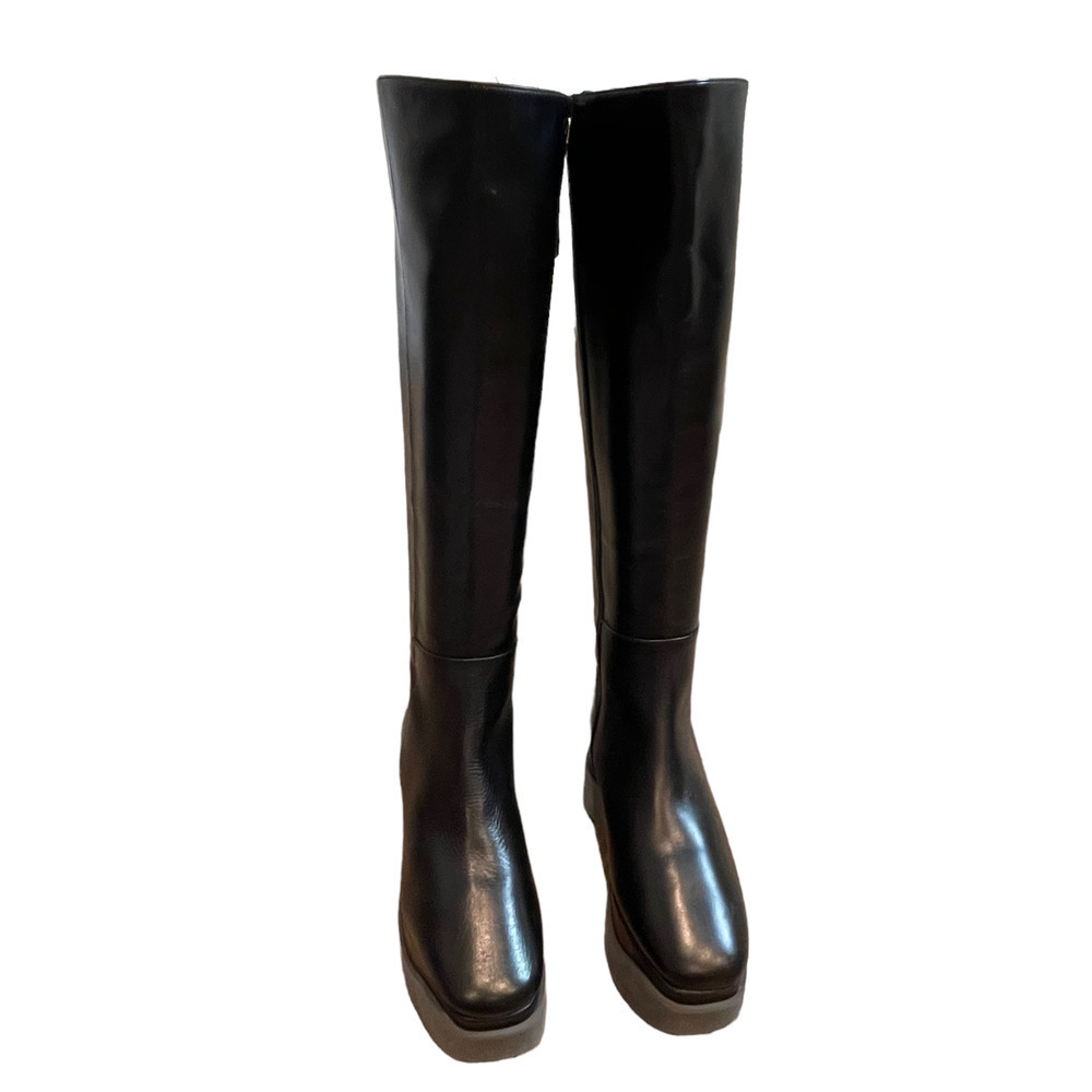 Paloma Barcelo Black Tall Leather Platfrom Boots Women's Size 35 NWOB - Picture 7 of 10